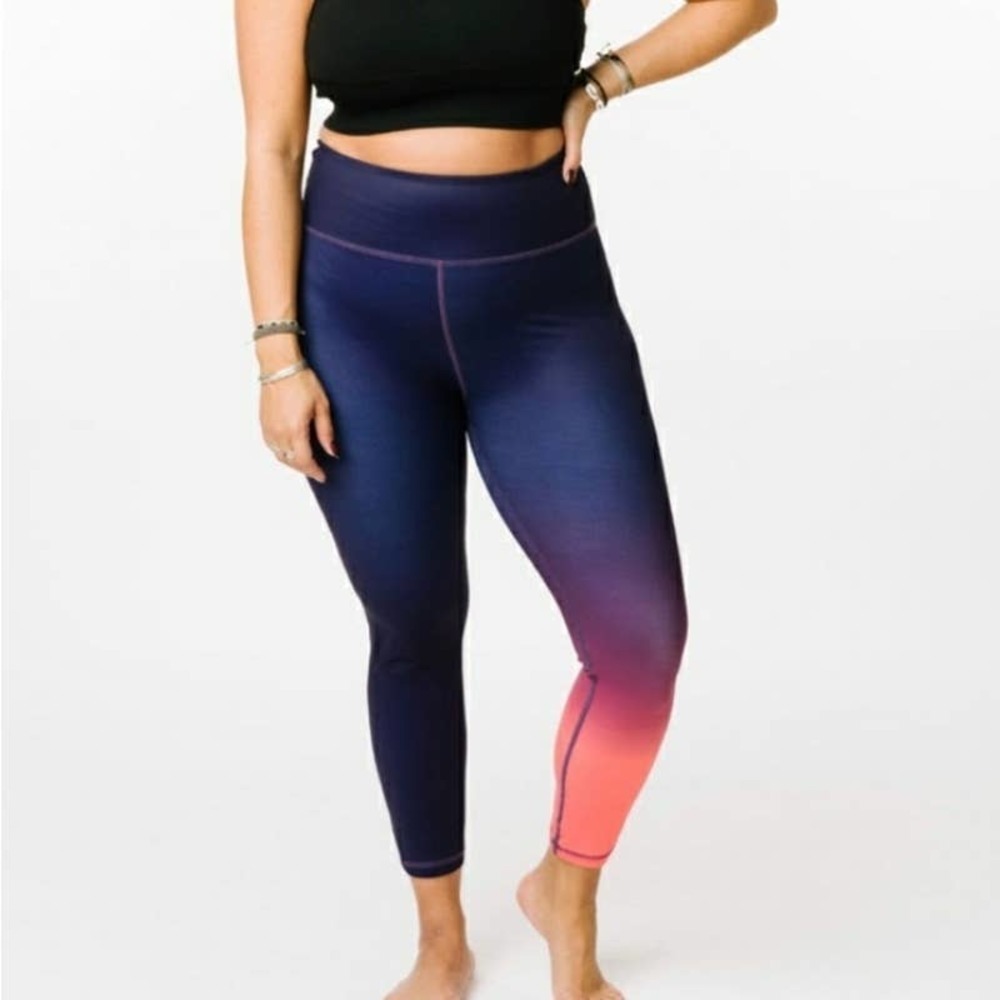 Zyia Active Light N Tight Ombre High Rise‎ 7/8 Leggings 12 Purple Pink